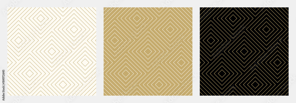 Poster Pattern seamless chevron abstract wave background stripe gold luxury color and line. Geometric line vector. Christmas background.