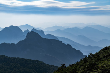 Beautiful mountains and rivers in Mount Huangshan, China