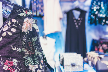 Obraz premium Woman clothes in the store. Fashion store. Shopping mall.