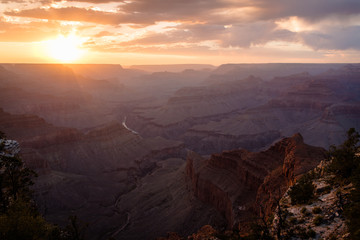 Grand Canyon National Park during sunset. 