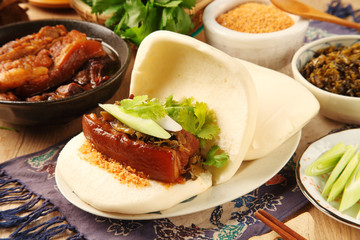 Taiwan's traditional food - Gua Bao (Steamed sandwich)    