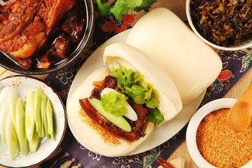 Taiwan's traditional food - Gua Bao (Steamed sandwich)    