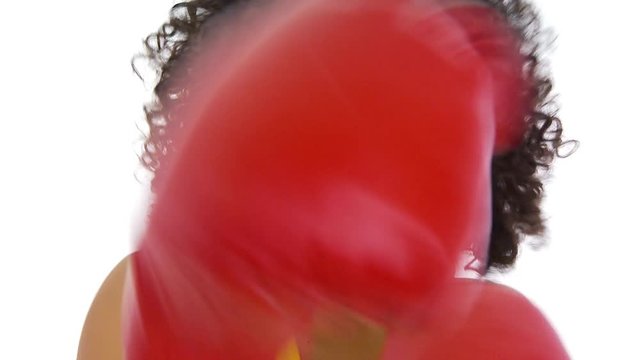 Woman shadowboxing