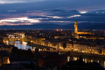 Fototapeta na wymiar September twilight over Florence. Italy