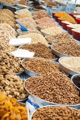 the colors, the aromas and the atmosphere of the Turgutris market in Turkey
