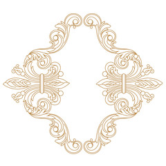 Vintage baroque ornament, corner. Retro pattern antique style acanthus. Decorative design element filigree calligraphy vector. - stock vector