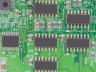 Closeup of electronic circuit board