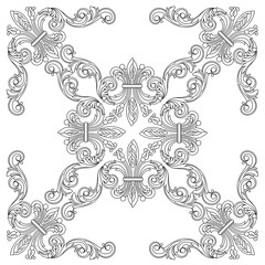 Vintage baroque ornament, corner. Retro pattern antique style acanthus. Decorative design element filigree calligraphy vector. - stock vector