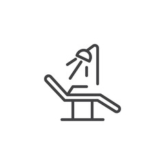 Dentist chair line icon, outline vector sign, linear style pictogram isolated on white. Symbol, logo illustration. Editable stroke