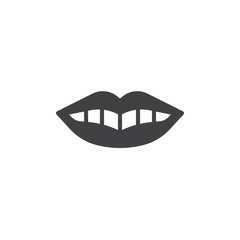 Smile mouth icon vector, filled flat sign, solid pictogram isolated on white. Dental care symbol, logo illustration.