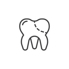 Molar tooth line icon, outline vector sign, linear style pictogram isolated on white. Dental symbol, logo illustration. Editable stroke