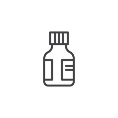 Mouthwash bottle line icon, outline vector sign, linear style pictogram isolated on white. Jar For Medicines symbol, logo illustration. Editable stroke