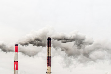 concept environmental pollution. smoke from a pipe