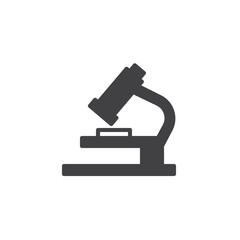 Microscope icon vector, filled flat sign, solid pictogram isolated on white. Science research symbol, logo illustration