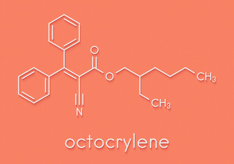 Octocrylene sunscreen molecule. Skeletal formula.