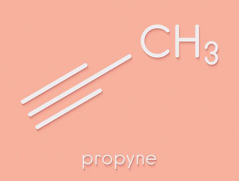 Propyne molecule. Skeletal formula.
