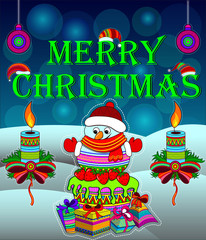 Naklejka premium happy merry Christmas posters banners designs for Christmas