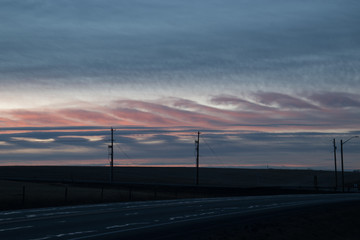 Blue and Pink Prairie Skies