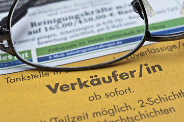 Stellenanzeige in der Tageszeitung