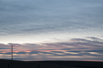 Blue and Pink Prairie Skies
