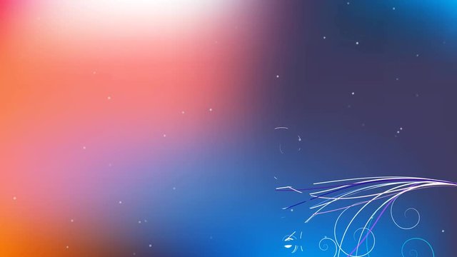 Floral ornament on two abstract color background