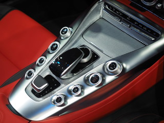 automatic gear shift panel of super sport car 