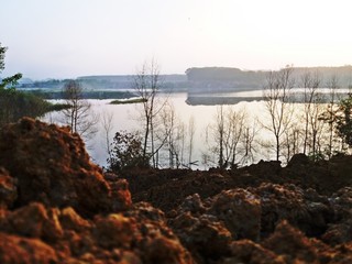 Evening atmosphere riverside area