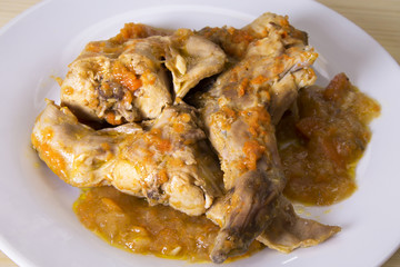 dish of rabbit stew