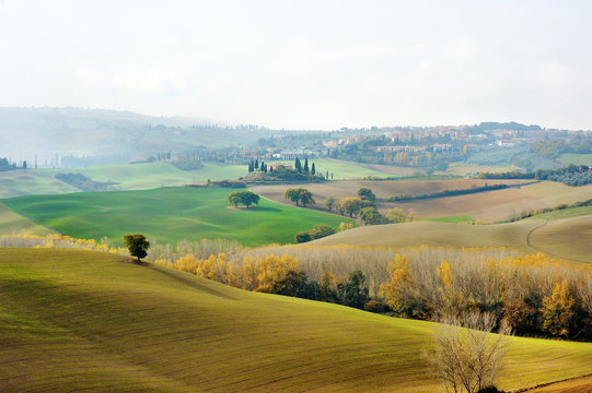 Autumn colors in Tuscany landscape, Italy