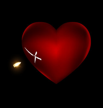 shot and large heart