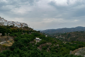 Fototapeta na wymiar Landscape of the white city Frigiliana, Andalusia Spain