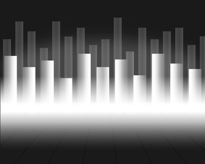 Business chart with uptrend line graph, bar chart