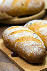 Homemade walnut and cranberry bread