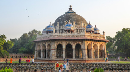 DELHI, INDIA, OCTOBER, 13, 2017 - Tomb of Isa Khan in Delhi , India, Asia