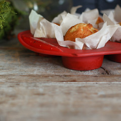 muffins in paper forms for baking - a delicious treat (cupcakes for dessert)