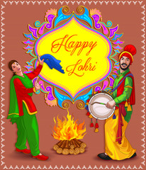 Punjabi illustration for lohri festival