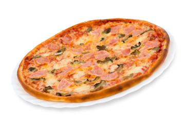 pizza with mushrooms and bacon