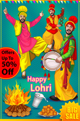 Punjabi illustration for lohri festival