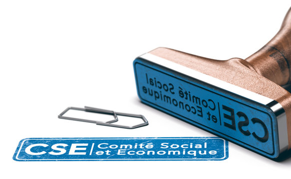 Comit&eacute; Social et Economique, CSE. Fond Blanc