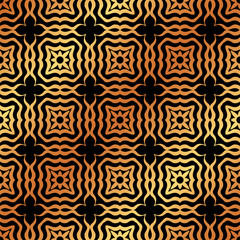 Abstract geometric golden seamless pattern. Vector illustration