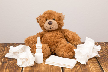 bear cold nasal spray handkerchiefs