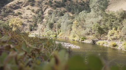 Fototapeta premium gimbal down shot of merced river in daytime