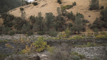 gimbal down shot of merced river in daytime