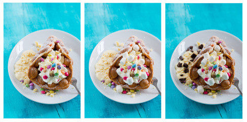 bunt gefüllte Bubble Waffle