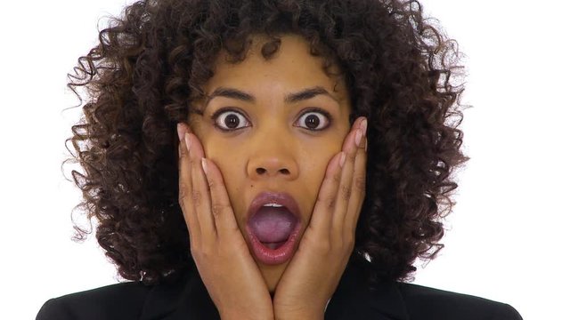 Businesswoman acting shocked