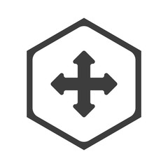 Obraz premium ikona sześciobok z zaokrąglonymi wewnątrz krawędziami