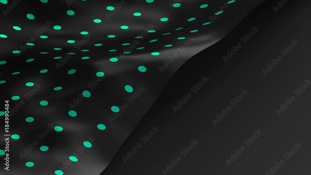 Poster abstract 3d rendering of seamless loop smooth surface animation with ripples. cloth with waves. mode