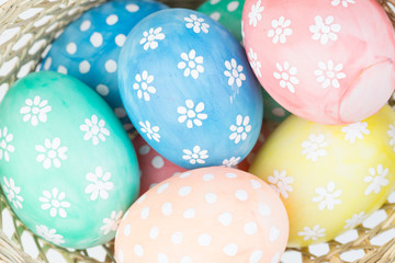 Easter eggs with pastel color style