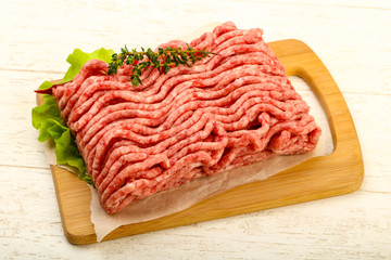 Raw minced beef meat
