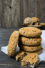 cookies on wood background